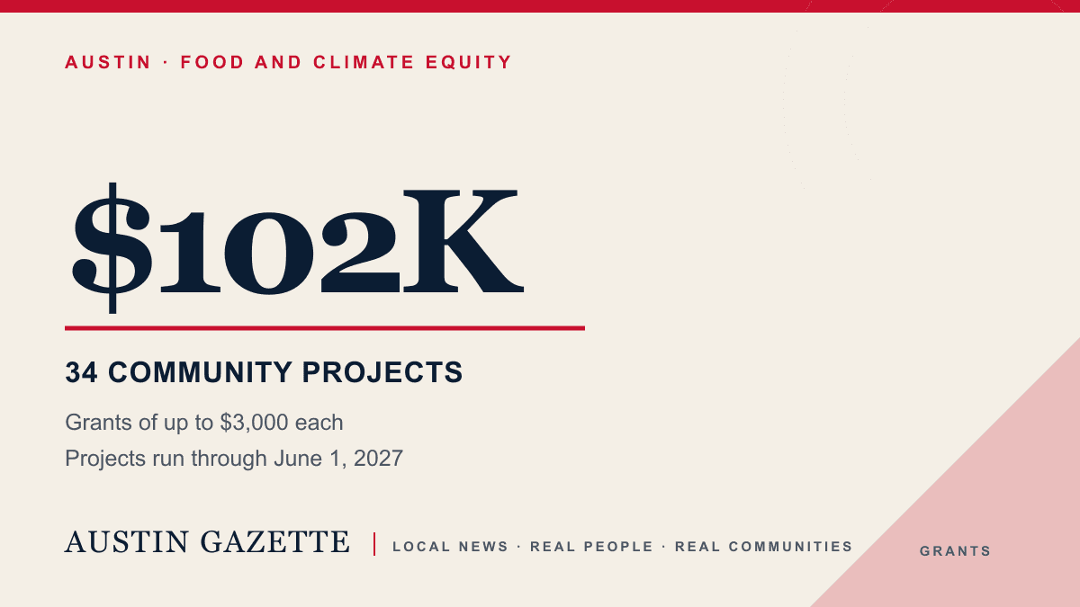 Austin awards $102,000 in food and climate grants to 34 community groups — Austin news photo
