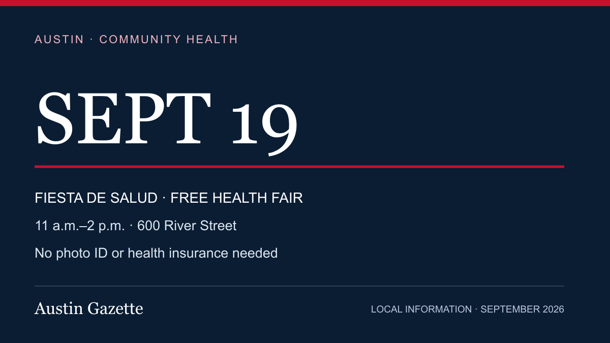 Free Austin health fair returns September 19 with no insurance or photo ID needed — Austin news photo